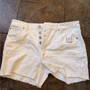 Time and Tru Women's White Jean Shorts